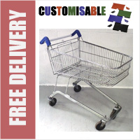 100 Litre Shallow Wire/Metal Supermarket Shopping Trolley